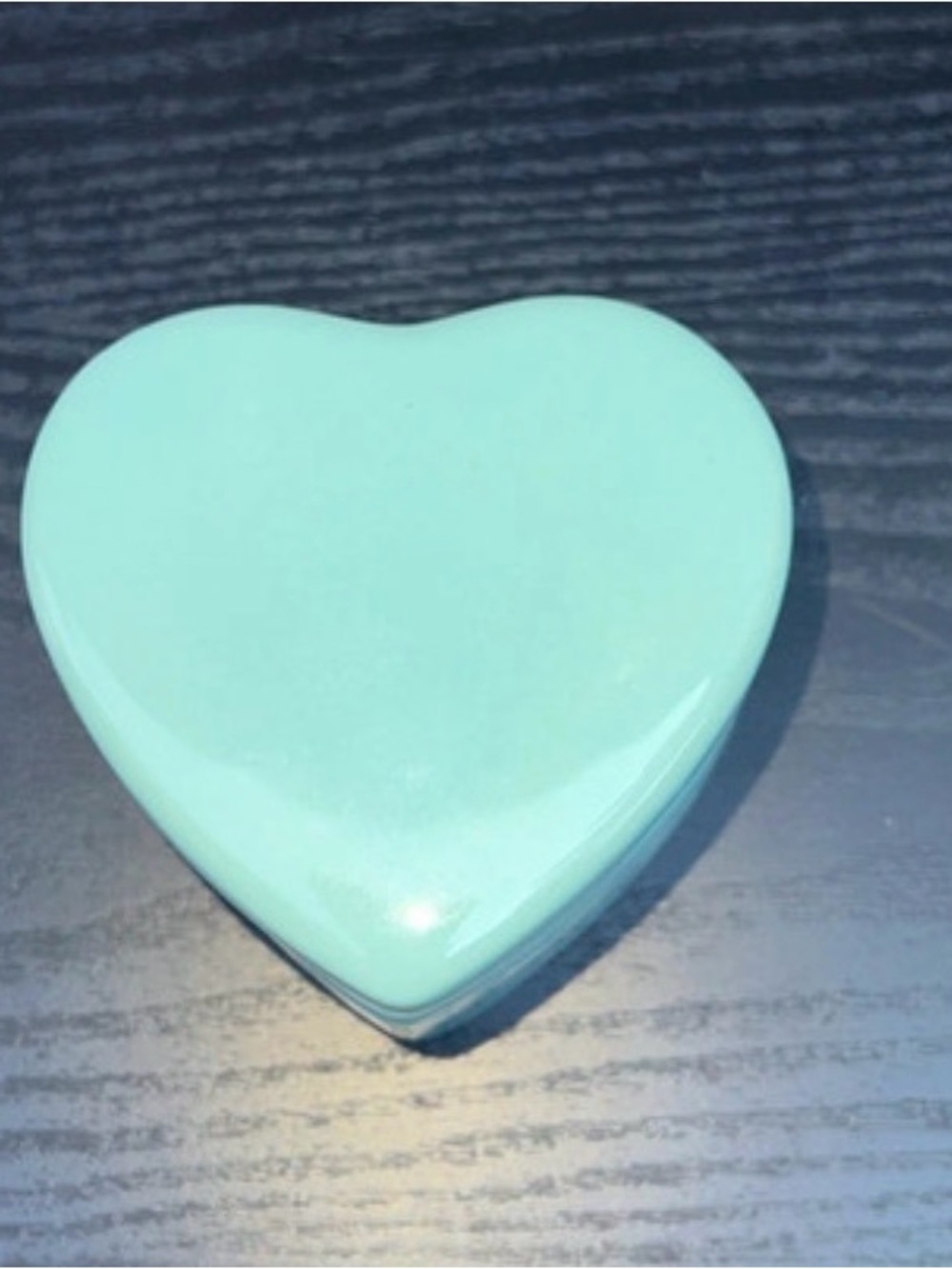 Heart-Shaped Hinged Storage Box -  Blue